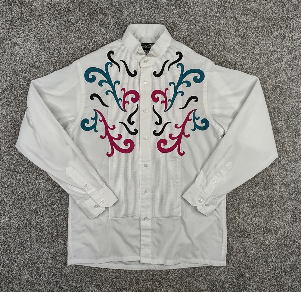 Marquis Shirt Mens S 14.5 32-33 Western Pleasure Horse Show Pleated Tux Wingtip